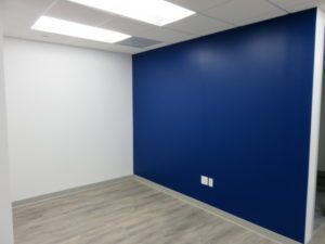 CACREP office reception area blue wall